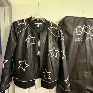 Peace Love World Black Star Jacket